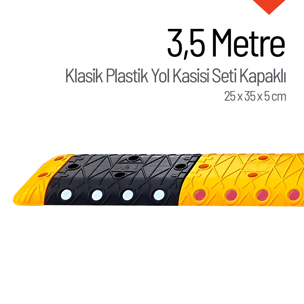 Klasik Hız Kesici Set Kapaklı Plastik, Yol Kasisi 25 x 35 x 5 cm - 3,5 metrePlastik Yol Kasisi Setleri