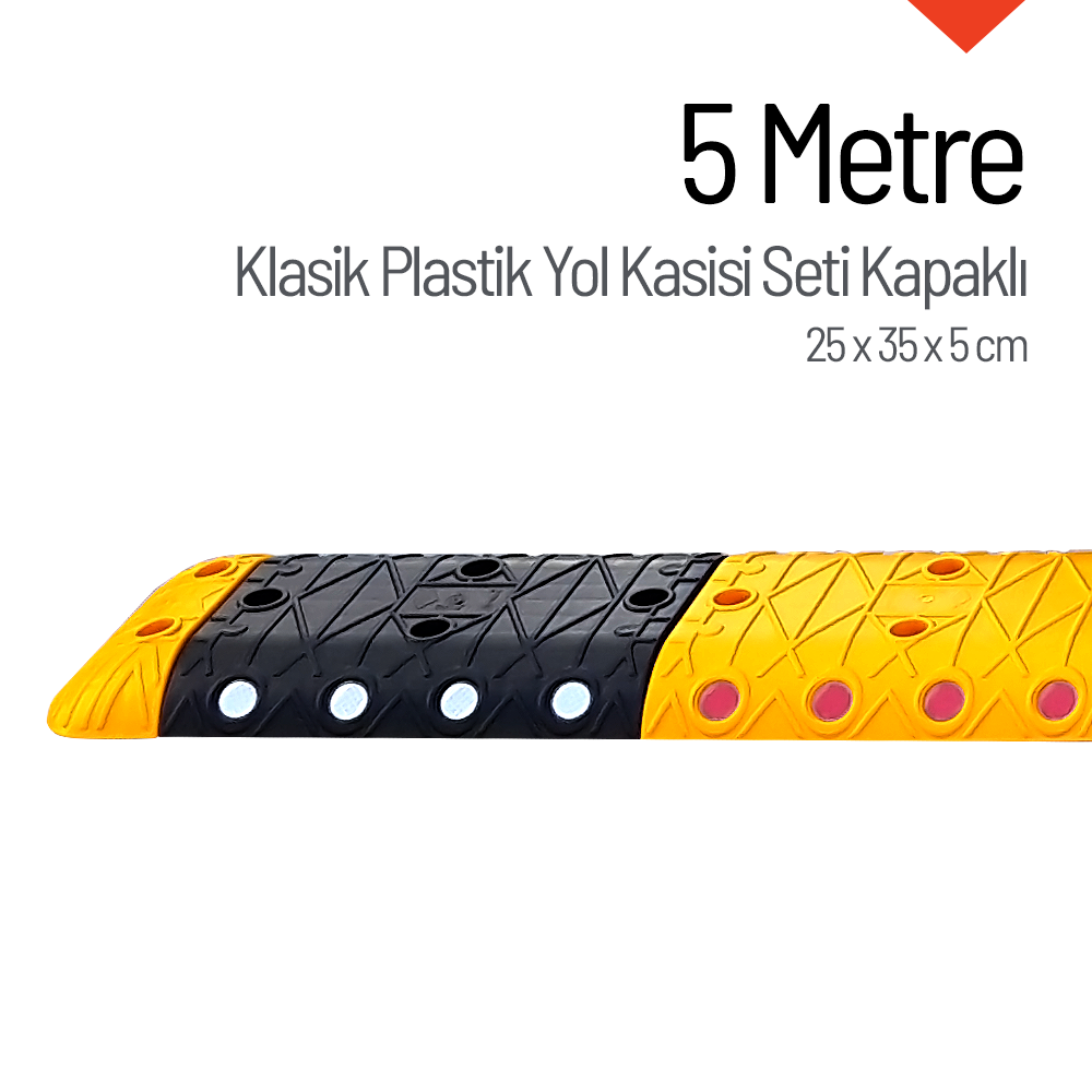 Klasik Hız Kesici Set Kapaklı Plastik, Yol Kasisi 25 x 35 x 5 cm - 5 MetrePlastik Yol Kasisi Setleri