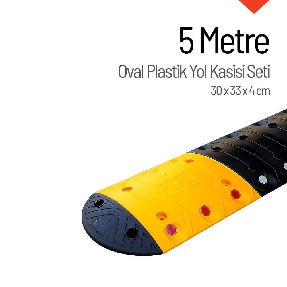 Oval Plastik Hız Kesici Set, Yol Kasisi 5 metrePlastik Yol Kasisi Setleri