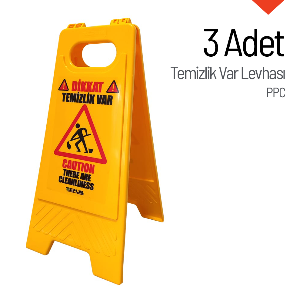 PPC Temizlik Var Levhası 3'lü SetLevhalar