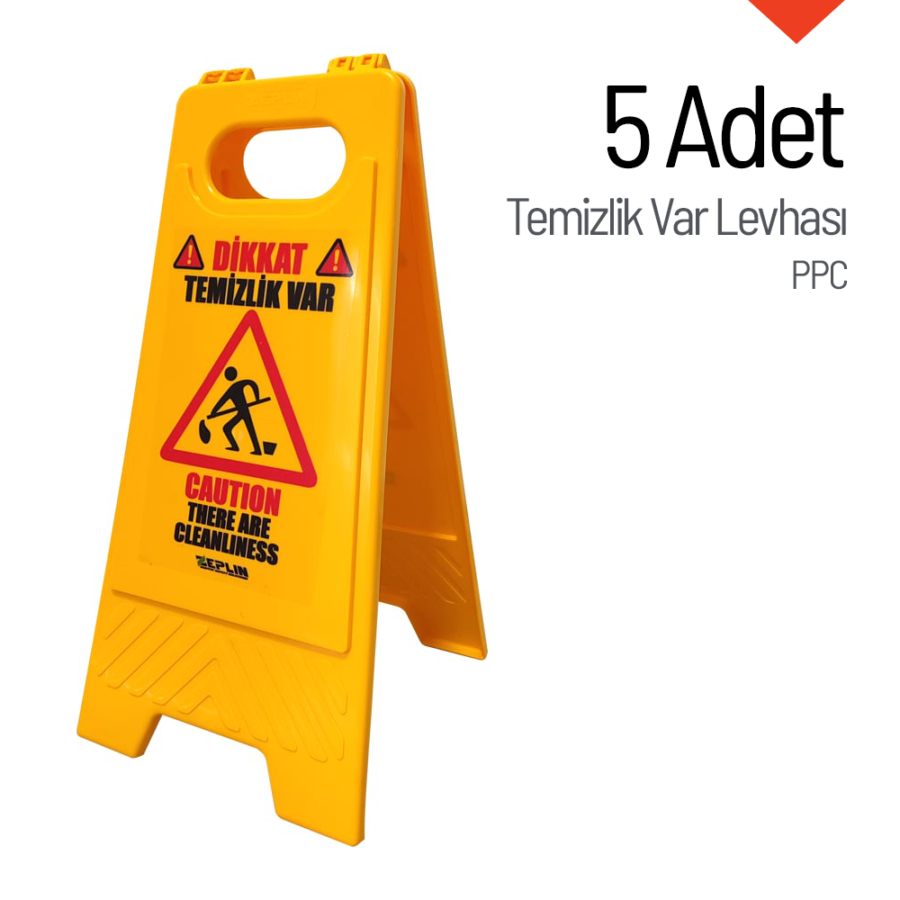 PPC Temizlik Var Levhası 5'li SetPlastic Signboards