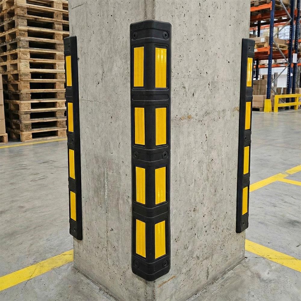 10-Pack Eco Rubber Corner Guard with Honeycomb ReflectiveColumn Protectors
