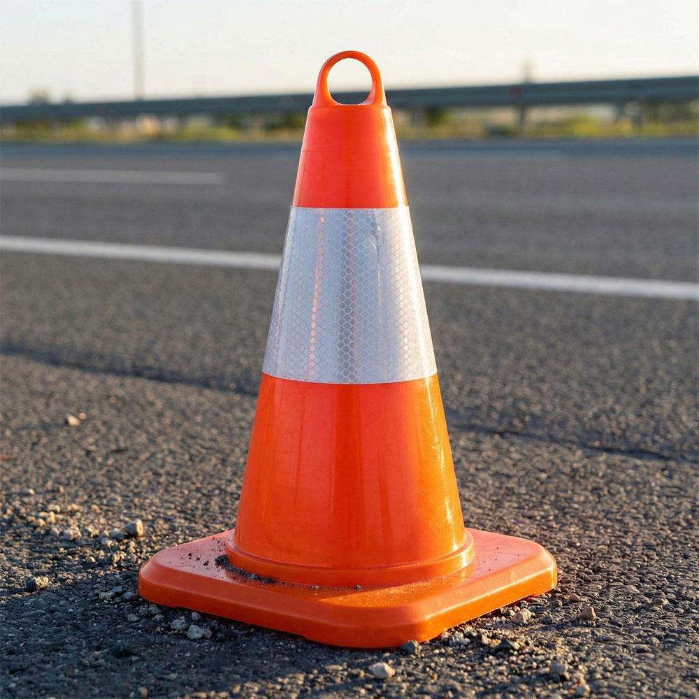 PVC Trafik Konisi 32 cm Reflektifli - Ağırlıksız Trafik DubasıTrafik Konisi PVC 50 cm