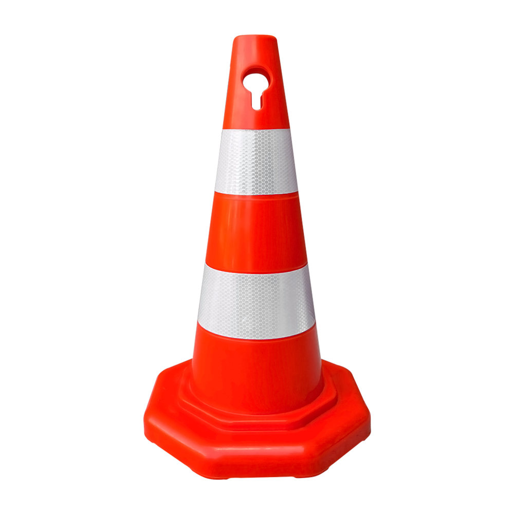 PVC Trafik Konisi 50 cm (Çift Reflektifli)Trafik Konisi PVC 50 cm