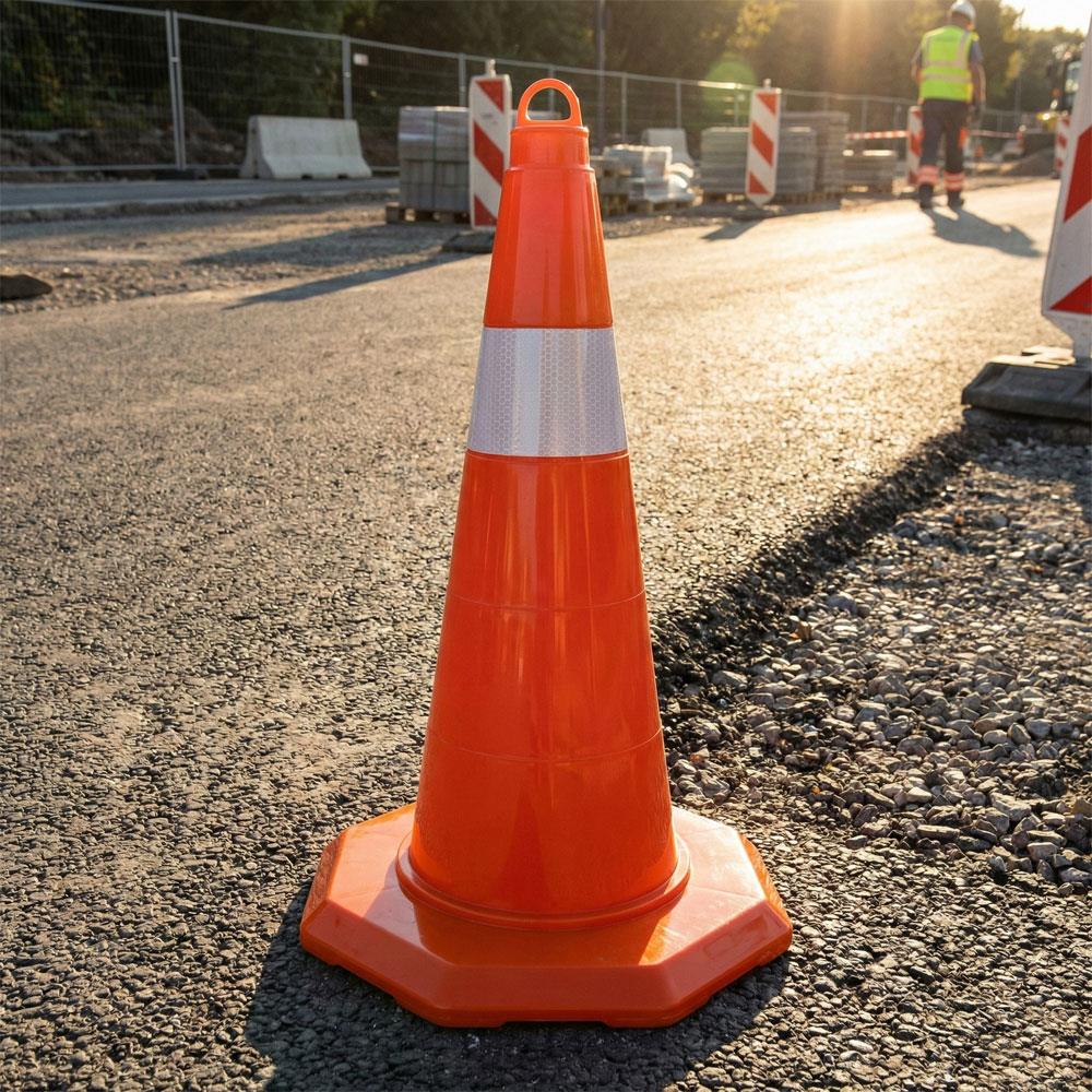 PVC Trafik Konisi 52 cm Tek Reflektifli - Ağırlıksız Trafik DubasıTrafik Konisi PVC 50 cm
