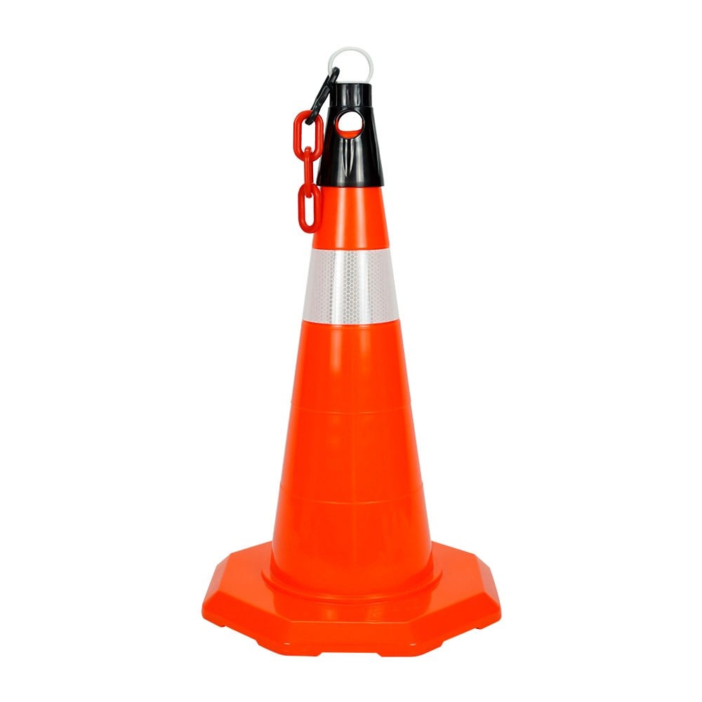 PVC Trafik Konisi 52 cm Tek Reflektifli Trafik Dubası