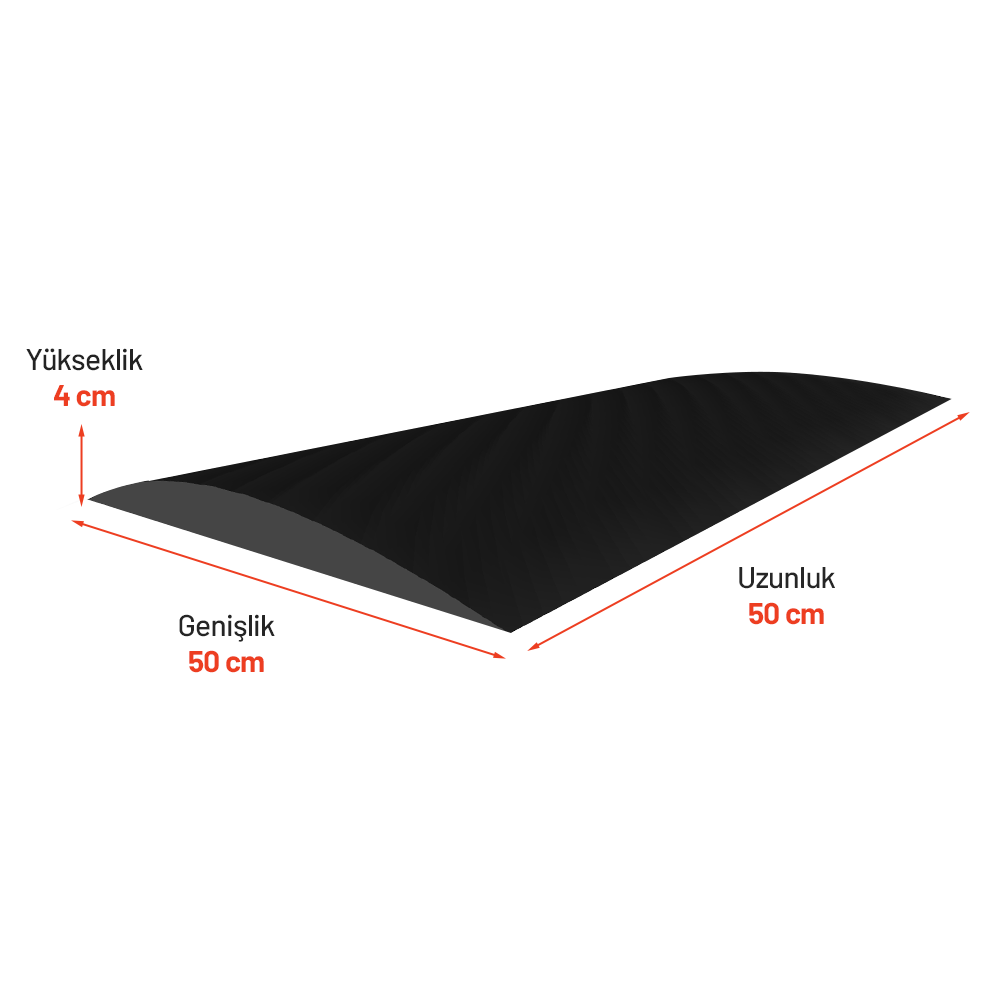 Reflektifli Kauçuk Hız Kesici 4 Bantlı, Yol Kasisi 50 x 50 x 4 cmKauçuk Yol Kasisi