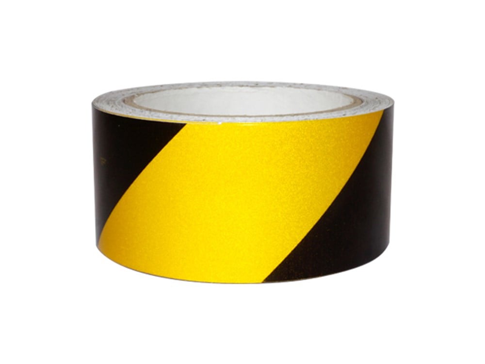 Sarı - Siyah Reflektif Bant 5 cm x 10 mt