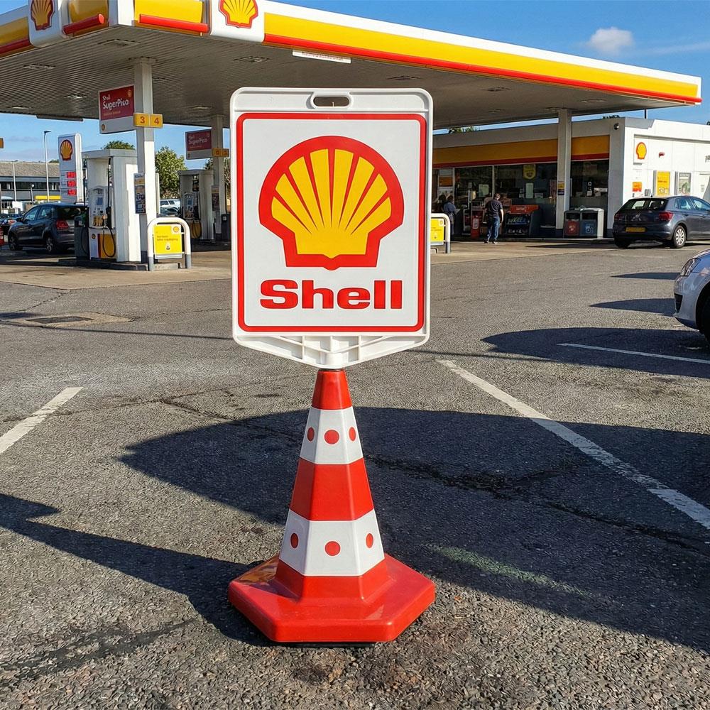 Shell Logo Çift Taraf Baskı Trafik Koni Seti Trafik DubasıTrafik Konisi Setleri
