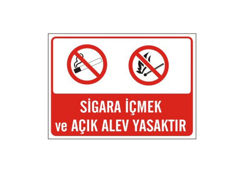 Sigara İçmek Ve Açık Alev Yasaktır Levhası