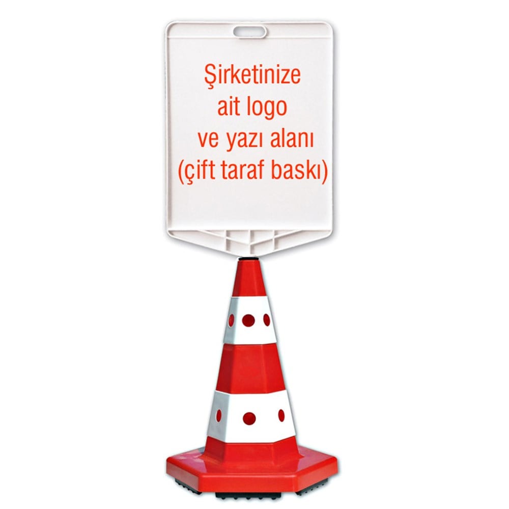Şirkete Özel Logo + Klasik Kedi Gözlü Trafik Konisi