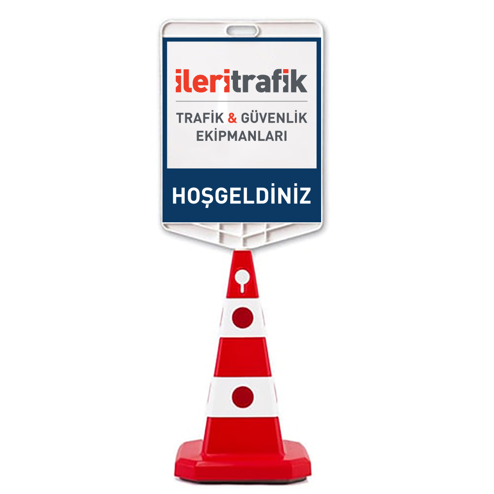 Şirkete Özel Logo Çift Taraf Baskı + Ultra Kedi Gözlü Ağırlıklı Trafik Konisi Trafik DubasıTrafik Konisi Setleri