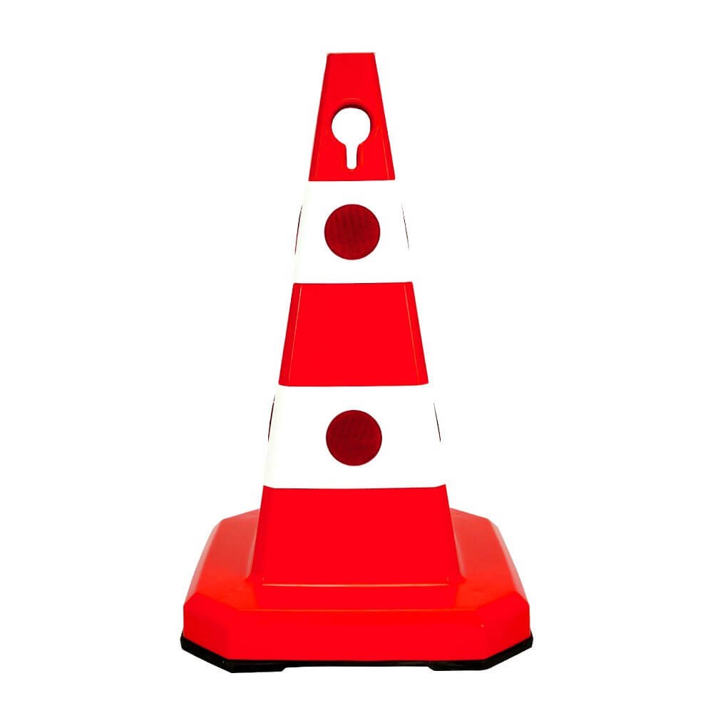 Şirkete Özel Logo Çift Taraf Baskı Ultra Kedi Gözlü Ağırlıklı Trafik Koni 4 Adet Trafik DubasıTrafik Konisi Setleri