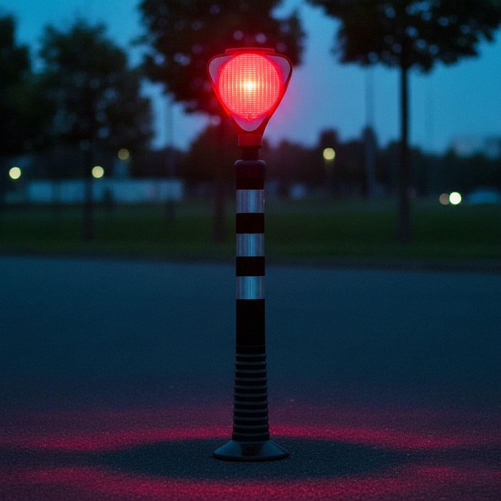 Solar Kırmızı Üçgen Flaşörlü Siyah Delinatör SetiDelinatör Seti