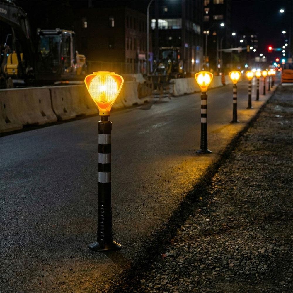 Solar Sarı Üçgen Flaşörlü Siyah Delinatör SetiDelineator Sets