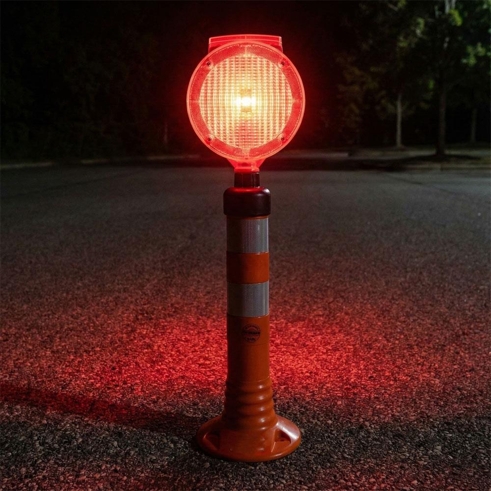 Solar Yuvarlak Çift Taraflı Flaşör (Kırmızı)Solar Flaşörler