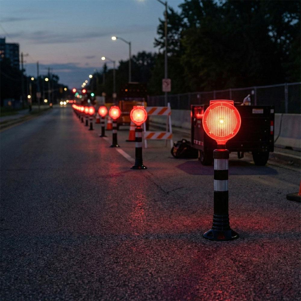 Solar Yuvarlak Flaşörlü Delinatör Seti SiyahDelinatör Seti