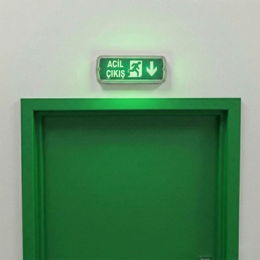 Tekyüz Acil Çıkış Yönlendirme Armatürü B Seri 74 x 355 x 118mmSıva Üstü