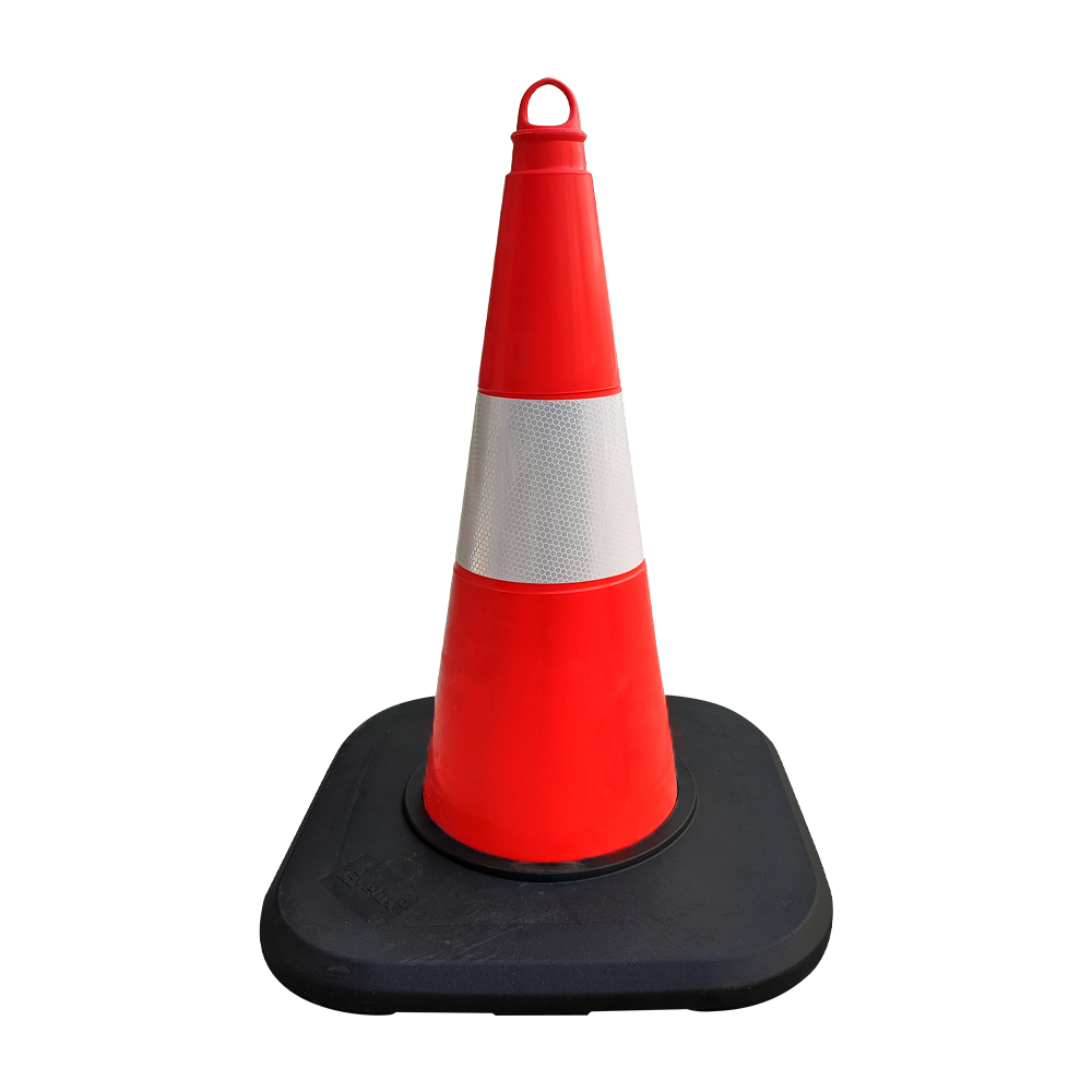 TPE Trafik Konisi 50 cm Ağırlıklı Tek Reflektifli Trafik DubasıTrafik Konisi PVC 50 cm