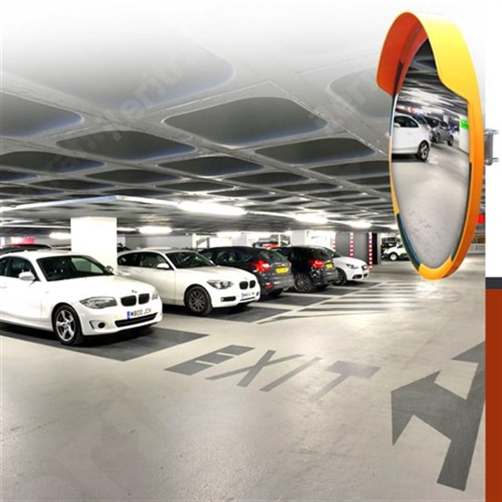 Trafik Güvenlik Aynası, 80 cm ve 2 m Galvaniz Flanşlı Direk Set