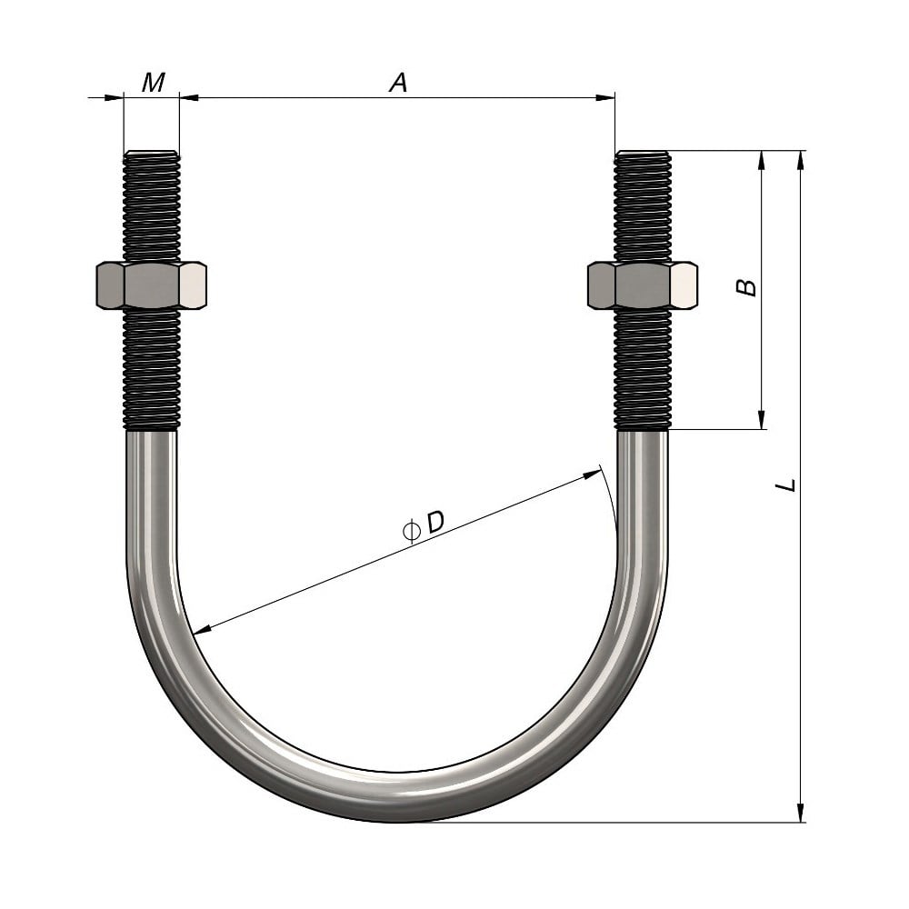 U Bolt Galvaniz Kelepçe 3''Aksam ve Parçalar