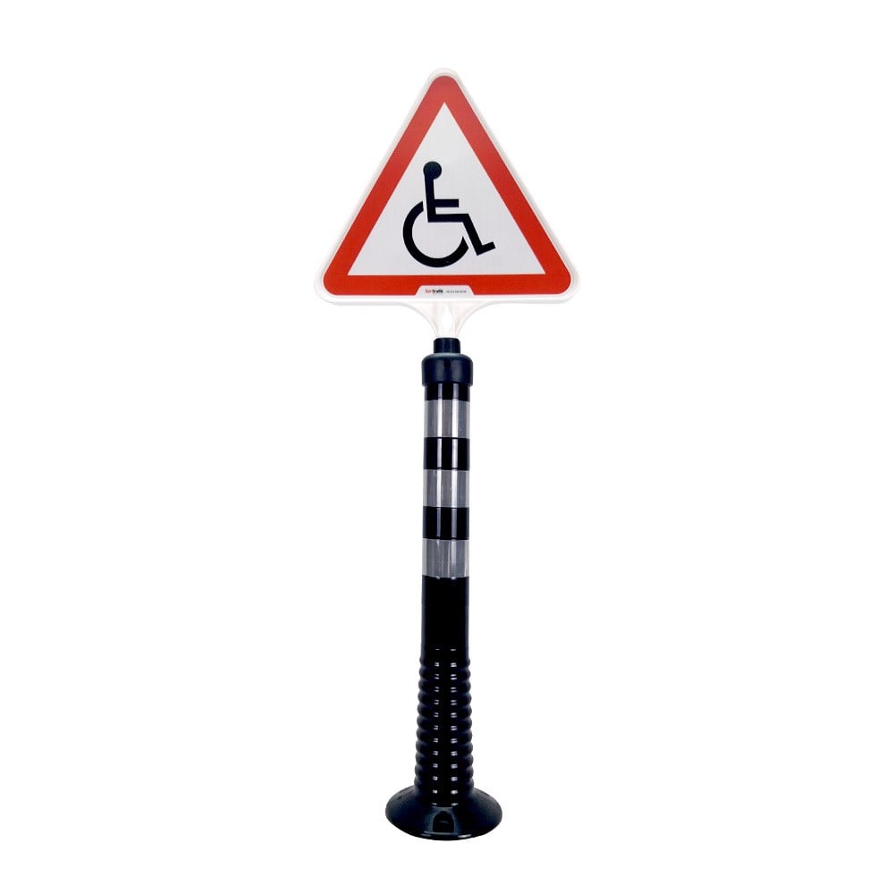 Üçgen Engelli Park Yeri Uyarı Levhalı Siyah Delinatör SetiDelinatör Seti