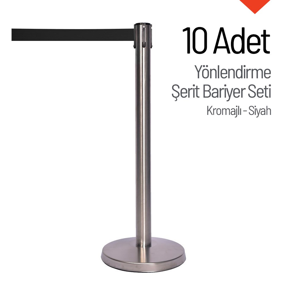Yönlendirme Şerit Bariyer 10 Adet İndirimli Set - KromajlıŞerit Bariyer