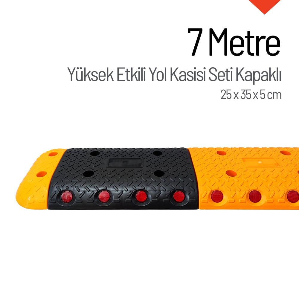 Yüksek Etkili Hız Kesici, Yol Kasisi 25 x 35 x 5 cm - 7 metrePlastik Yol Kasisi Setleri