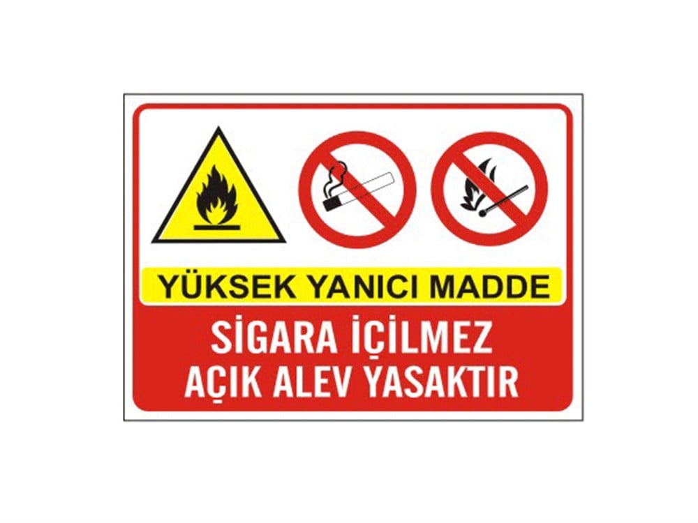 Yüksek Yanıcı Madde Sigara İçilmez Açık Ateşle Yaklaşma