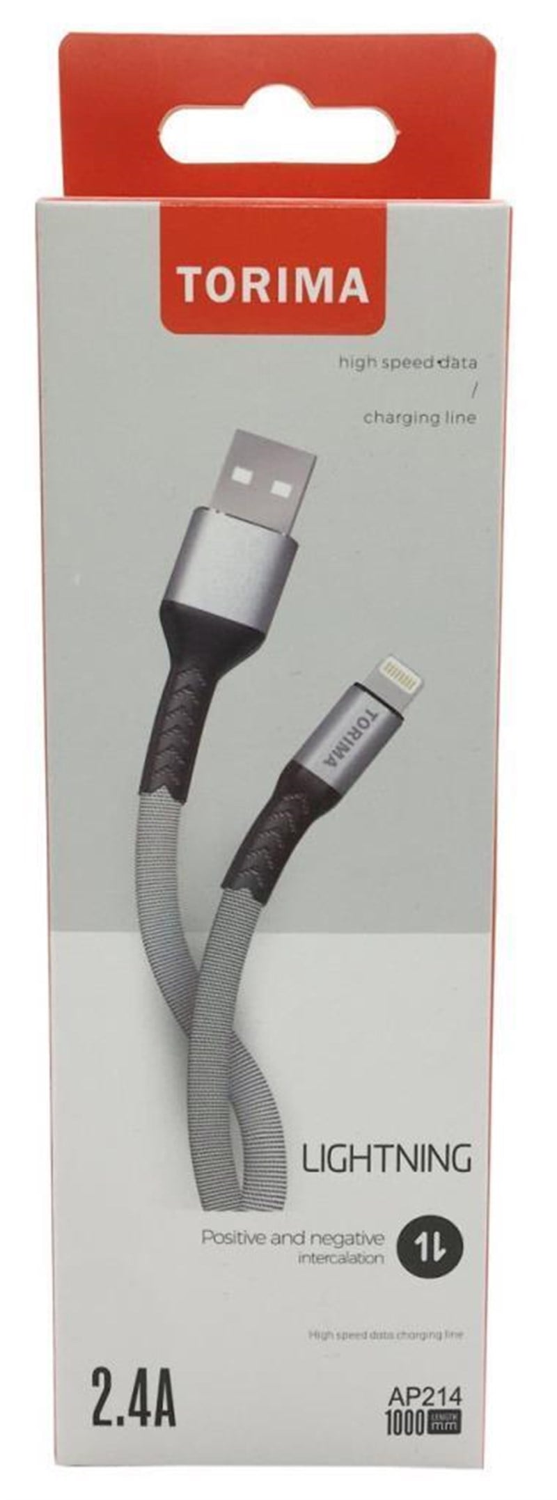Torima İphone lighting Yassı Şarj-Data Kablosu 2.4A - AP214
