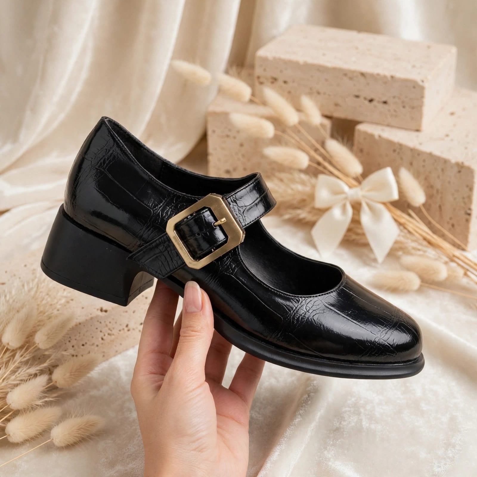 0198 161-1000 SİYAH CROCO