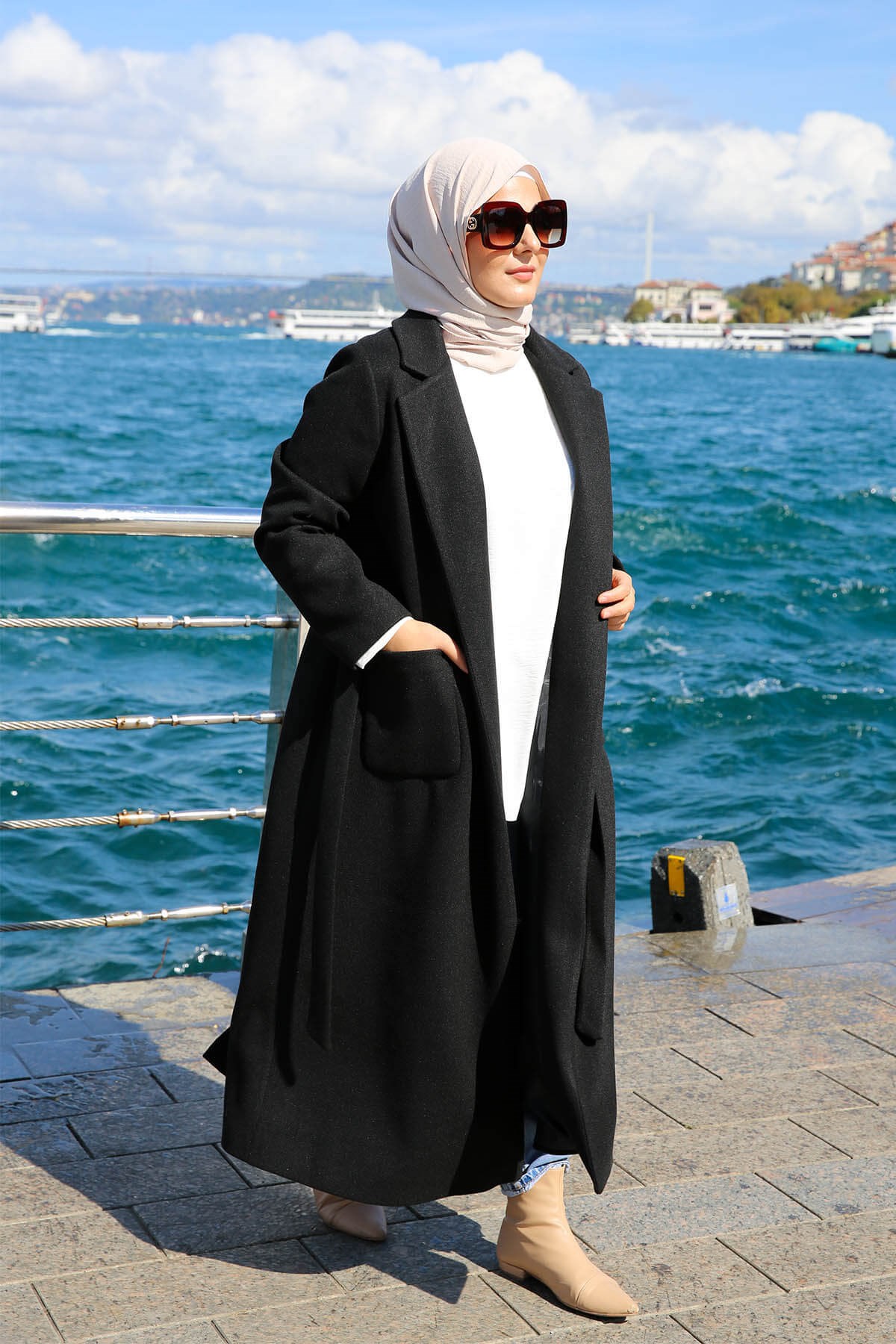 MANTEAU LONG NOIR