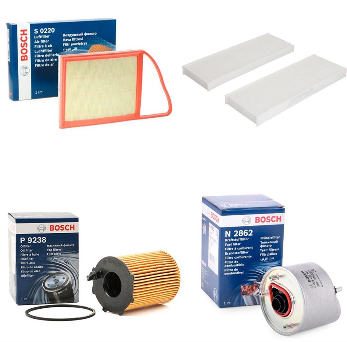 Citroen C-Elyse 1.6 Hdi Euro5 Periyodik Yağ Bakım Filtre Seti Bosch Marka TAMT6714FDE-1444.TV-1906.E6-9678792080