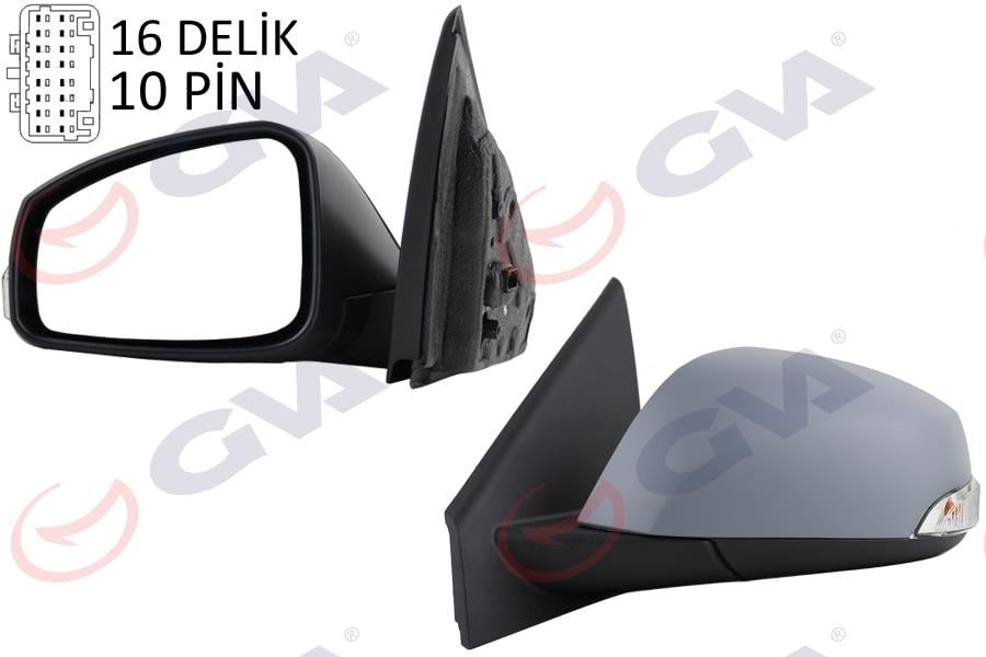 GVADış Dikiz Aynası Sol Laguna 07 Elektrikli Isıtmalı Sinyalli Katlanır Astarlı Asferik Mavi Cam 10 Fiş Vm-6134EbsalGVA 1018251