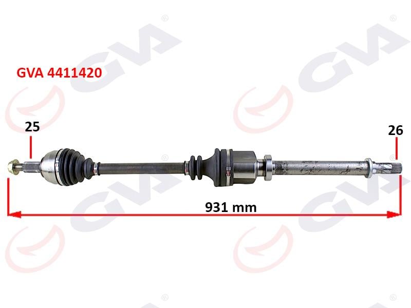 GVAKomple Aks Sağ Megane 3-Fluence 1.5 Dci 6 Vites 09 931MmGVA 4411420