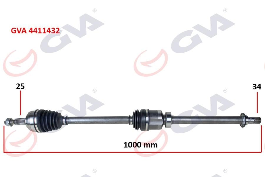 GVAKomple Aks Sağ Megane Iv 1.5Dcı 16- Euro6 A-T 1000MmGVA 4411432