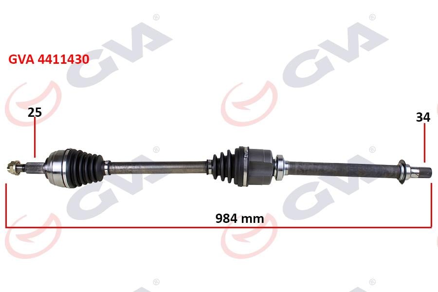 GVAKomple Aks Sağ Renault Fluence 09- Megane Iv 1.5 Dci 6 Vites Auto. 984MmGVA 4411430
