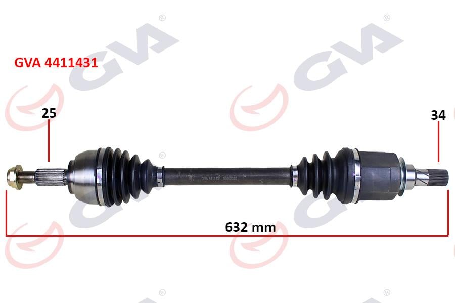 GVAKomple Aks Sol Renault Fluence 09- Megane Iv 1.5 Dci 6 Vites Auto. 632MmGVA 4411431