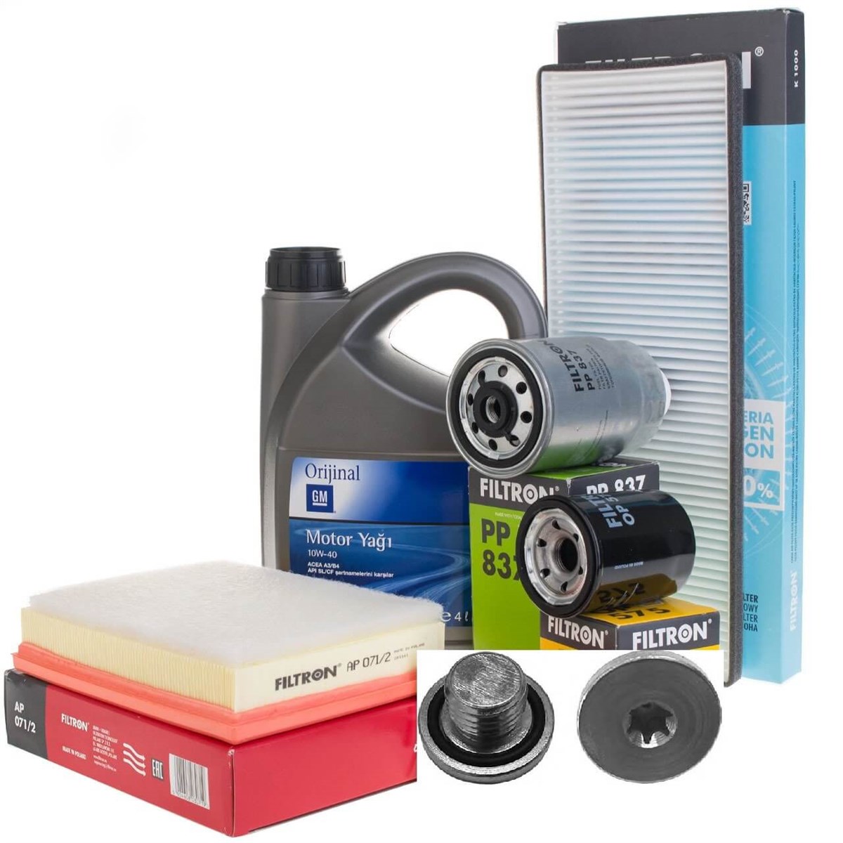 Opel Corsa B Filtron 1.5 -1.7 Dizel Motor Bakım Seti GM 10W40 4 LT Yağlı