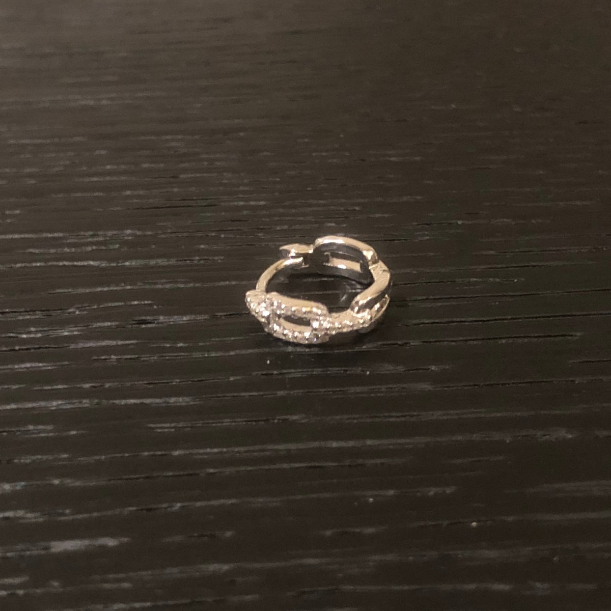 1,2 cm Halka Zincir İthal Küpe 1