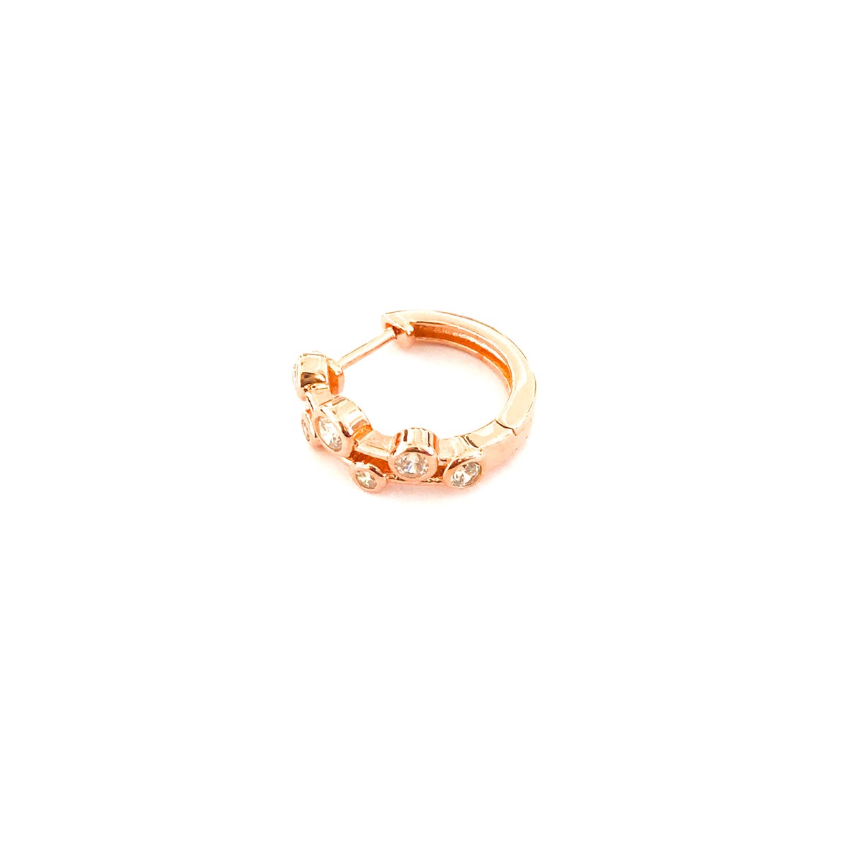 1,6 cm Taşlı Halka Küpe 