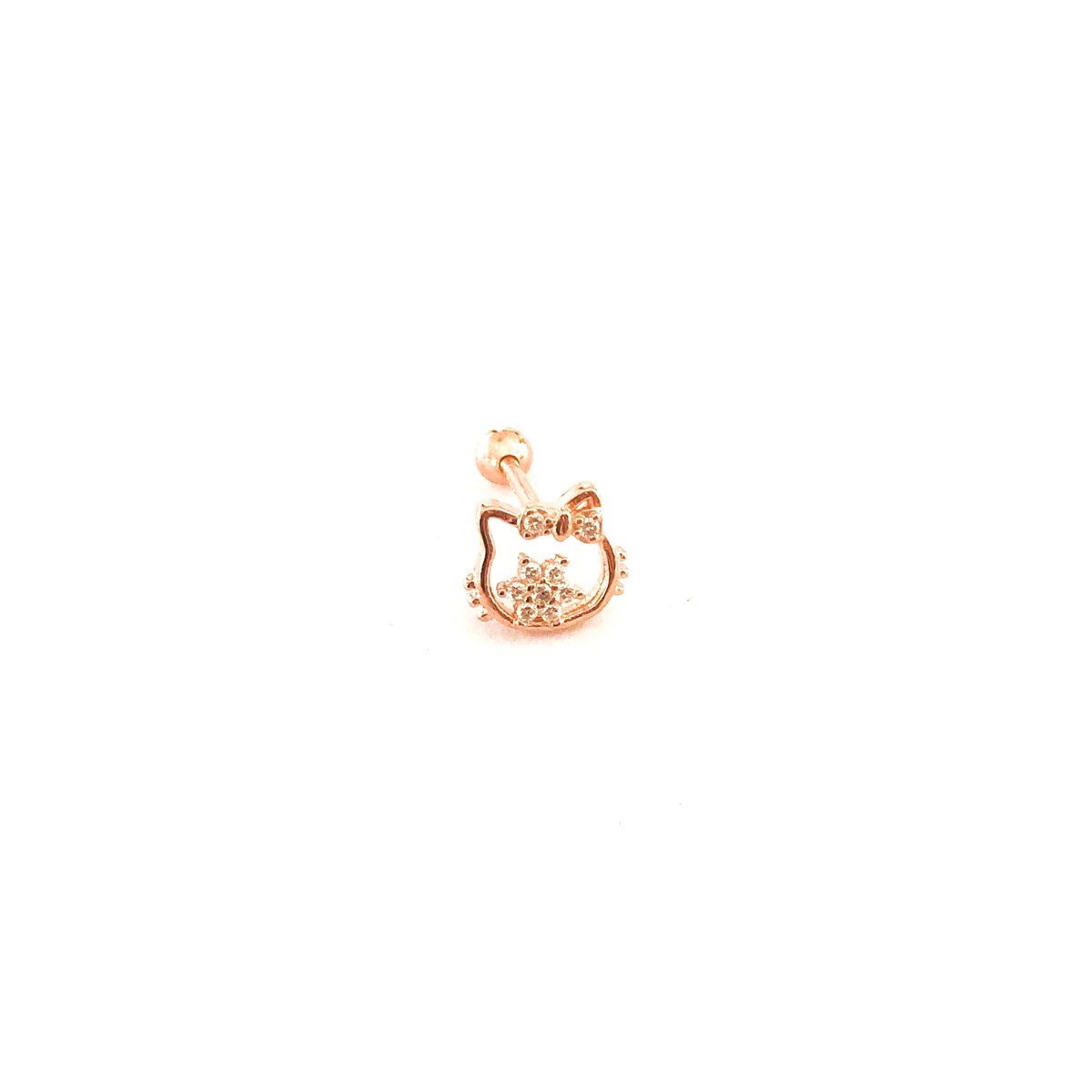 Çiçek Desenli Kedi Figür Tragus