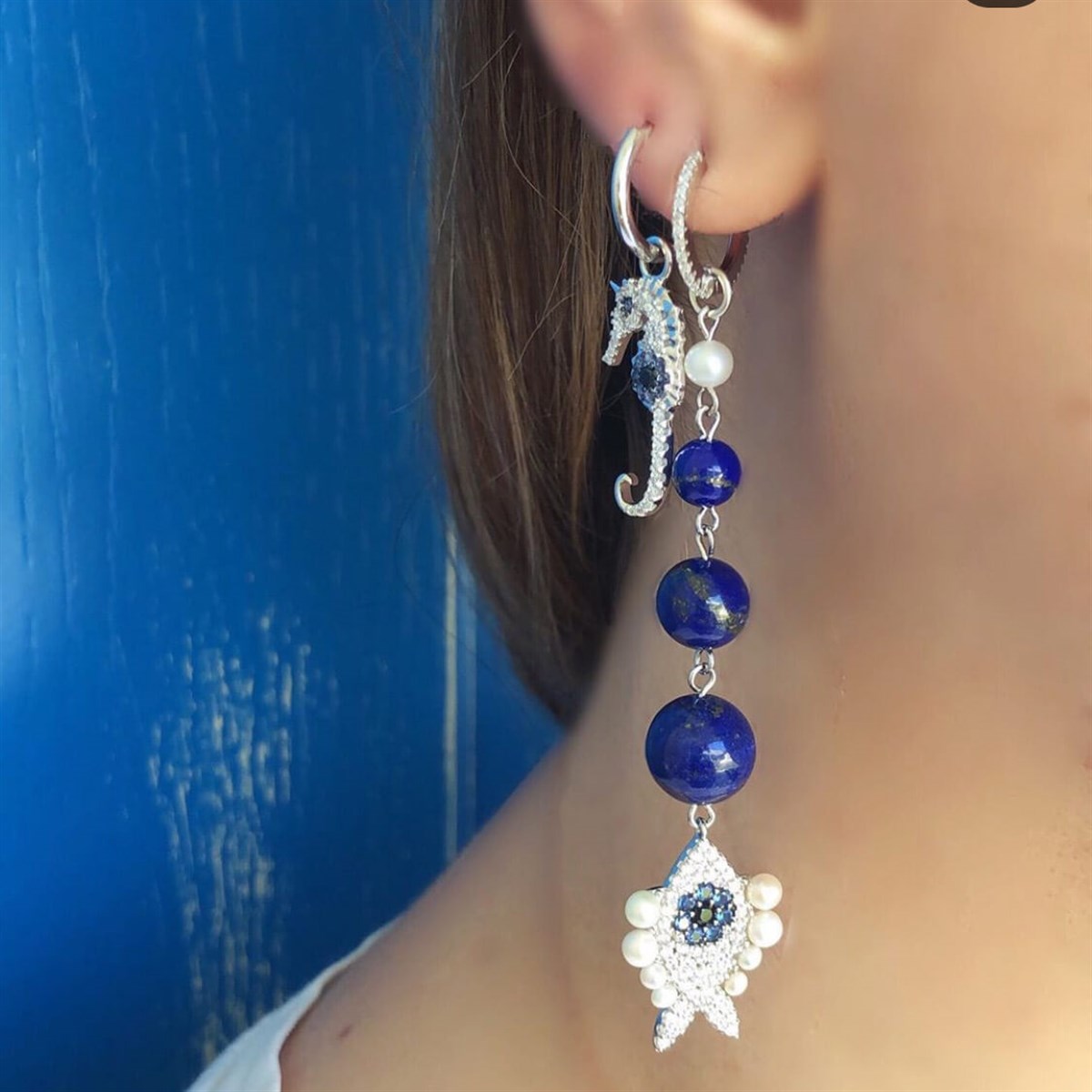 Deniz Atı Figür İthal Küpe