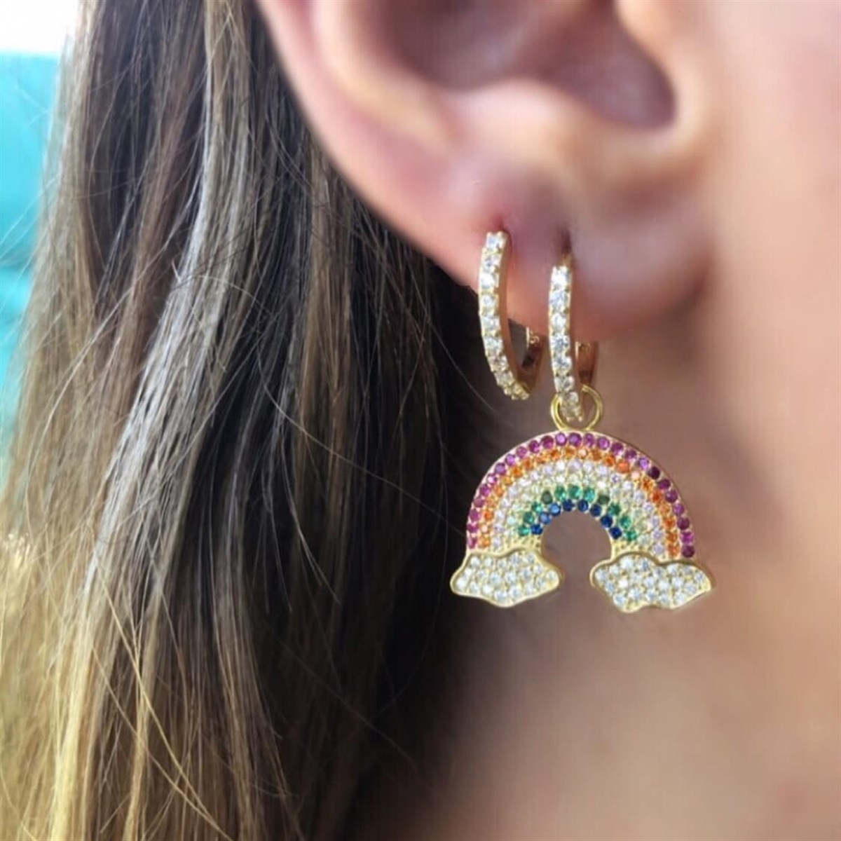 Gökkuşağı İthal Küpe