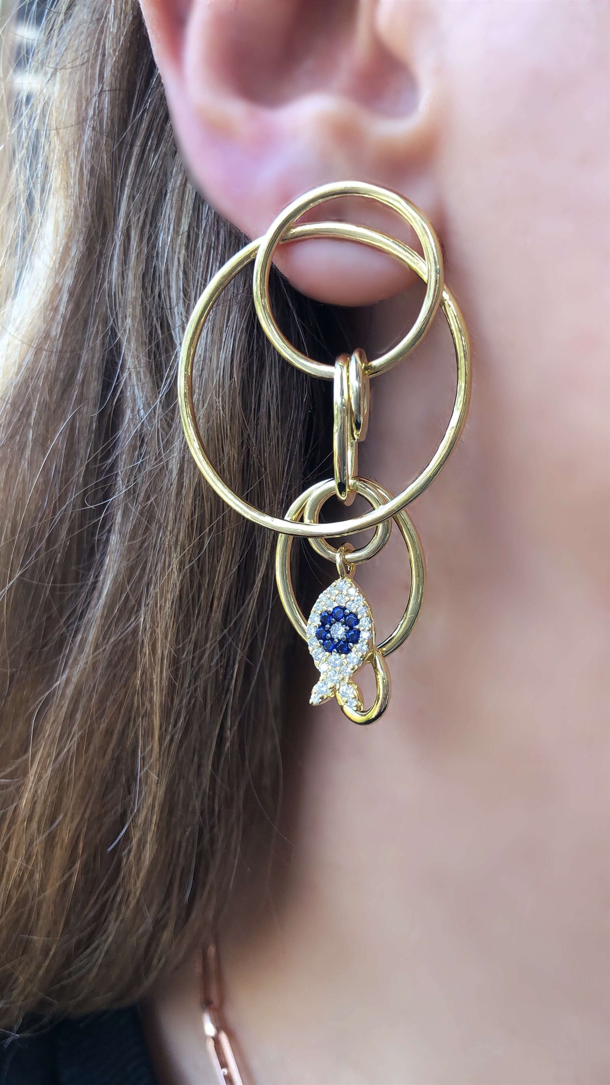 İthal Balık Figürlü Küpe