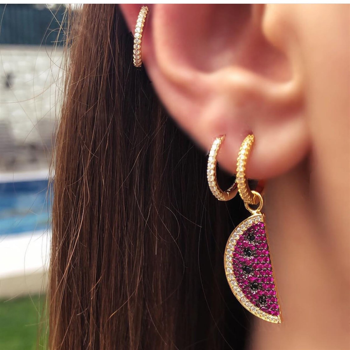 Karpuz Figür İthal Küpe