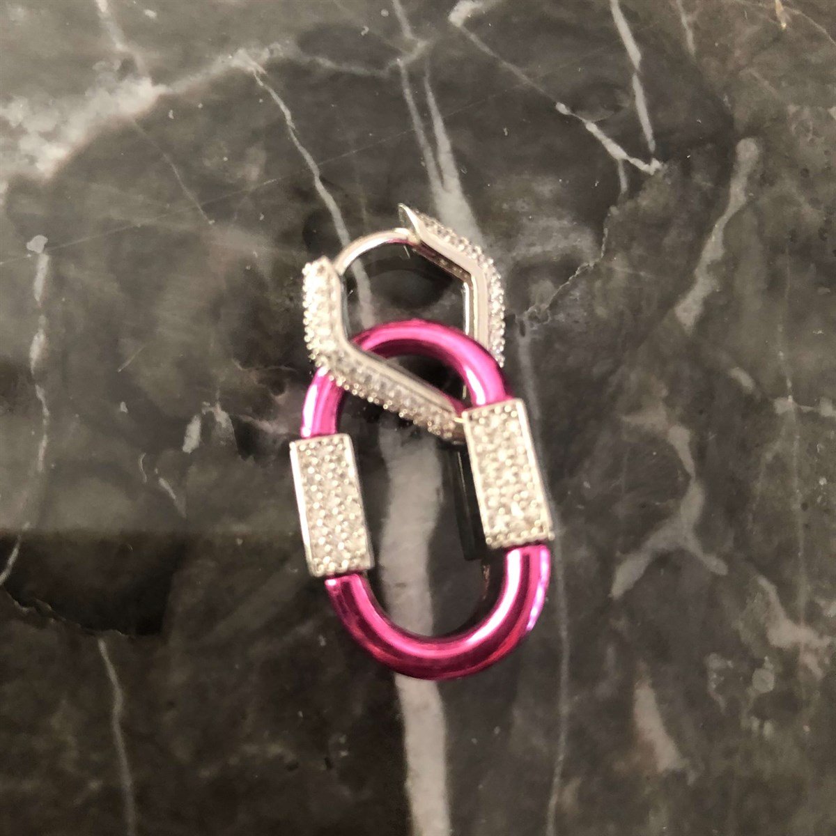 Metalik Pembe Oval Küpe 