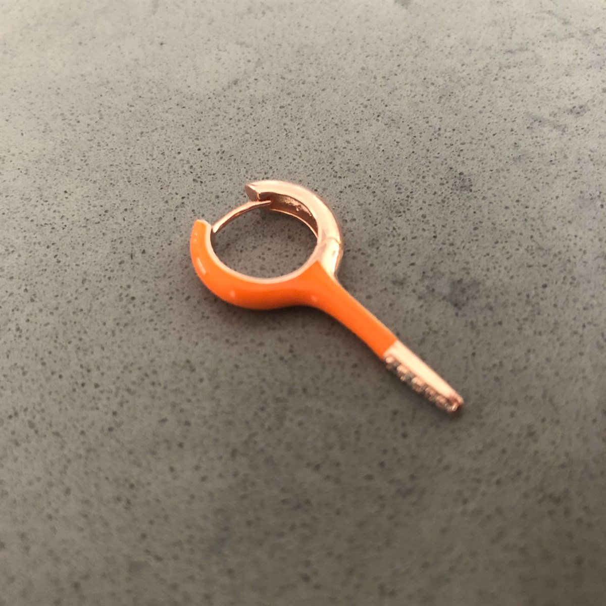 Neon Oranj Büyük Boy İthal Küpe