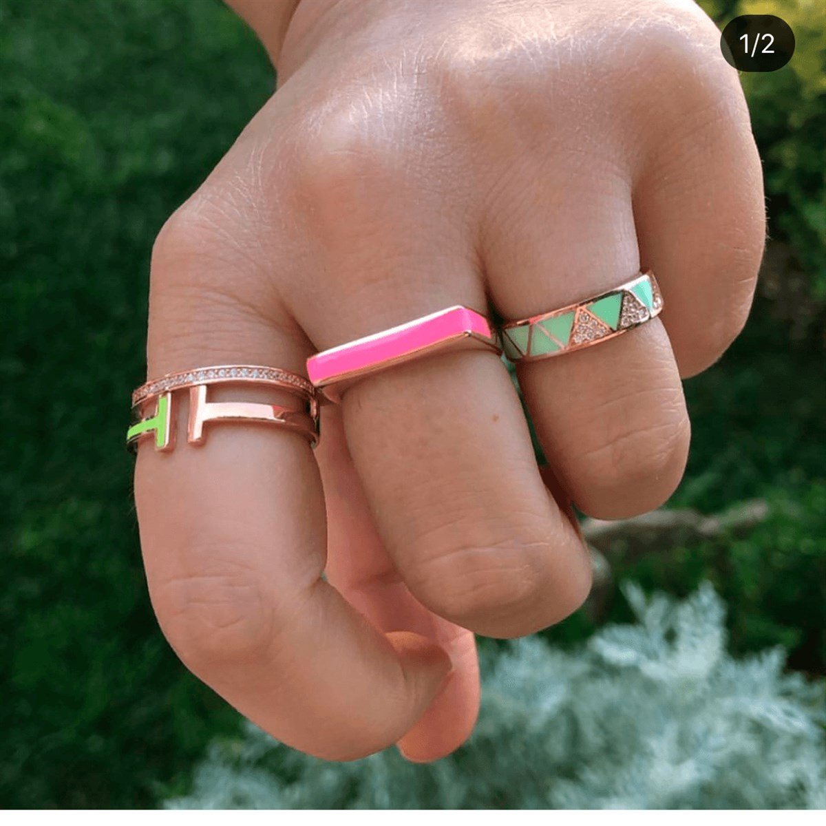 Neon Pembe Mine Yüzük