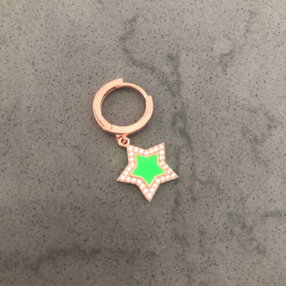 Neon Yeşil Yıldız Küpe